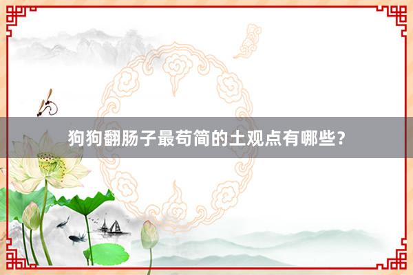 狗狗翻肠子最苟简的土观点有哪些?